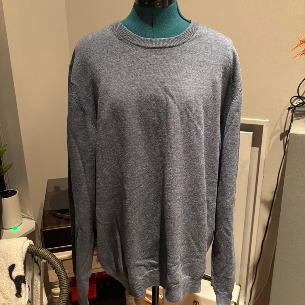 Vintage Brooks Brothers excellent condition Steel Blue Crewneck Sweater